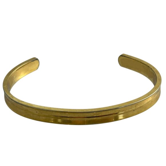 Vintage Monet Cuff Bracelet Gold Tone Minimalist Open Bangle Delicate - Picture 1 of 9